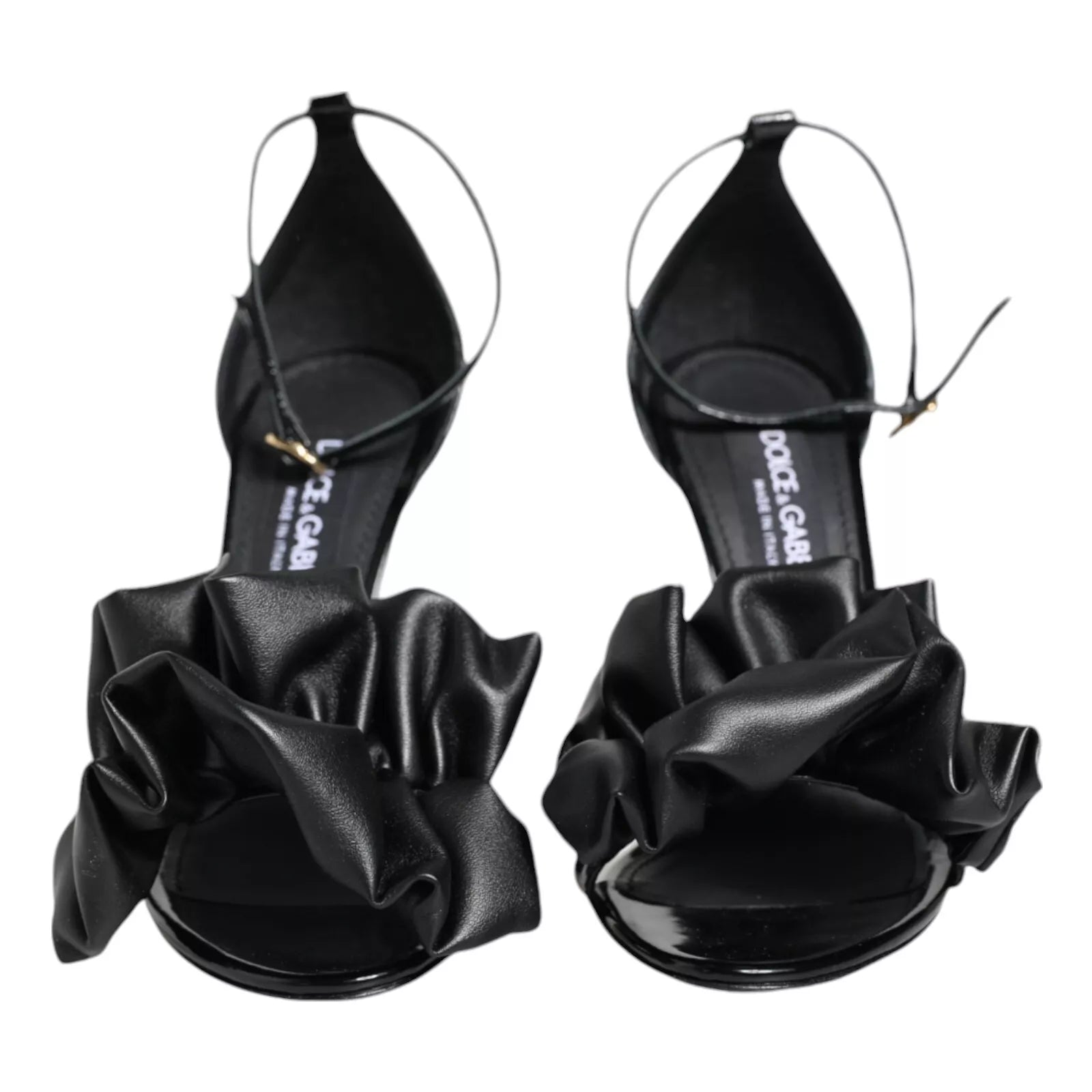 Dolce & Gabbana Black Leather Ankle Strap Heel Sandals Shoes – EU38/US7.5 par Dolce & Gabbana | Disponible sur Sandy Store ByNet
