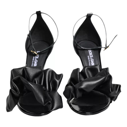 Dolce & Gabbana Black Leather Ankle Strap Heel Sandals Shoes – EU38/US7.5 par Dolce & Gabbana | Disponible sur Sandy Store ByNet