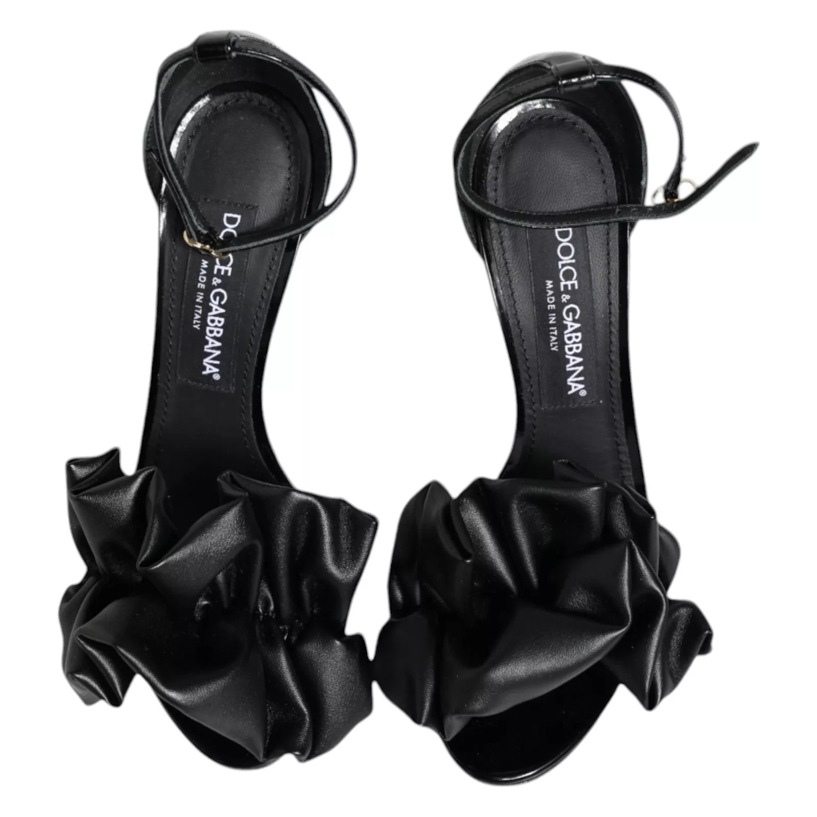 Dolce & Gabbana Black Leather Ankle Strap Heel Sandals Shoes – EU38/US7.5 par Dolce & Gabbana | Disponible sur Sandy Store ByNet
