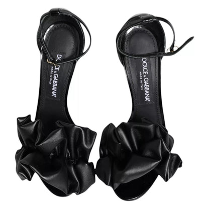 Dolce & Gabbana Black Leather Ankle Strap Heel Sandals Shoes – EU38/US7.5 par Dolce & Gabbana | Disponible sur Sandy Store ByNet