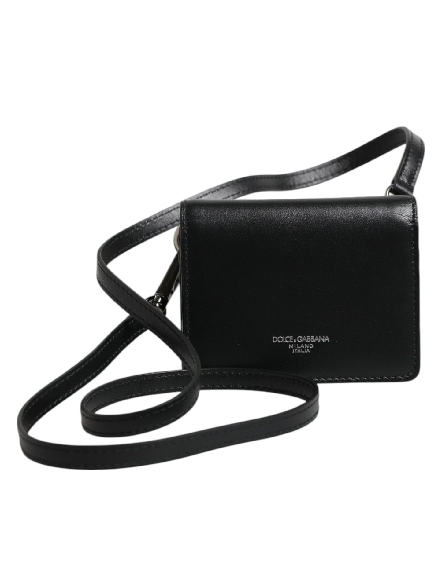 Dolce & Gabbana Black Leather Bifold Card Holder Crossbody Men Borse Bag – par Dolce & Gabbana | Disponible sur Sandy Store ByNet