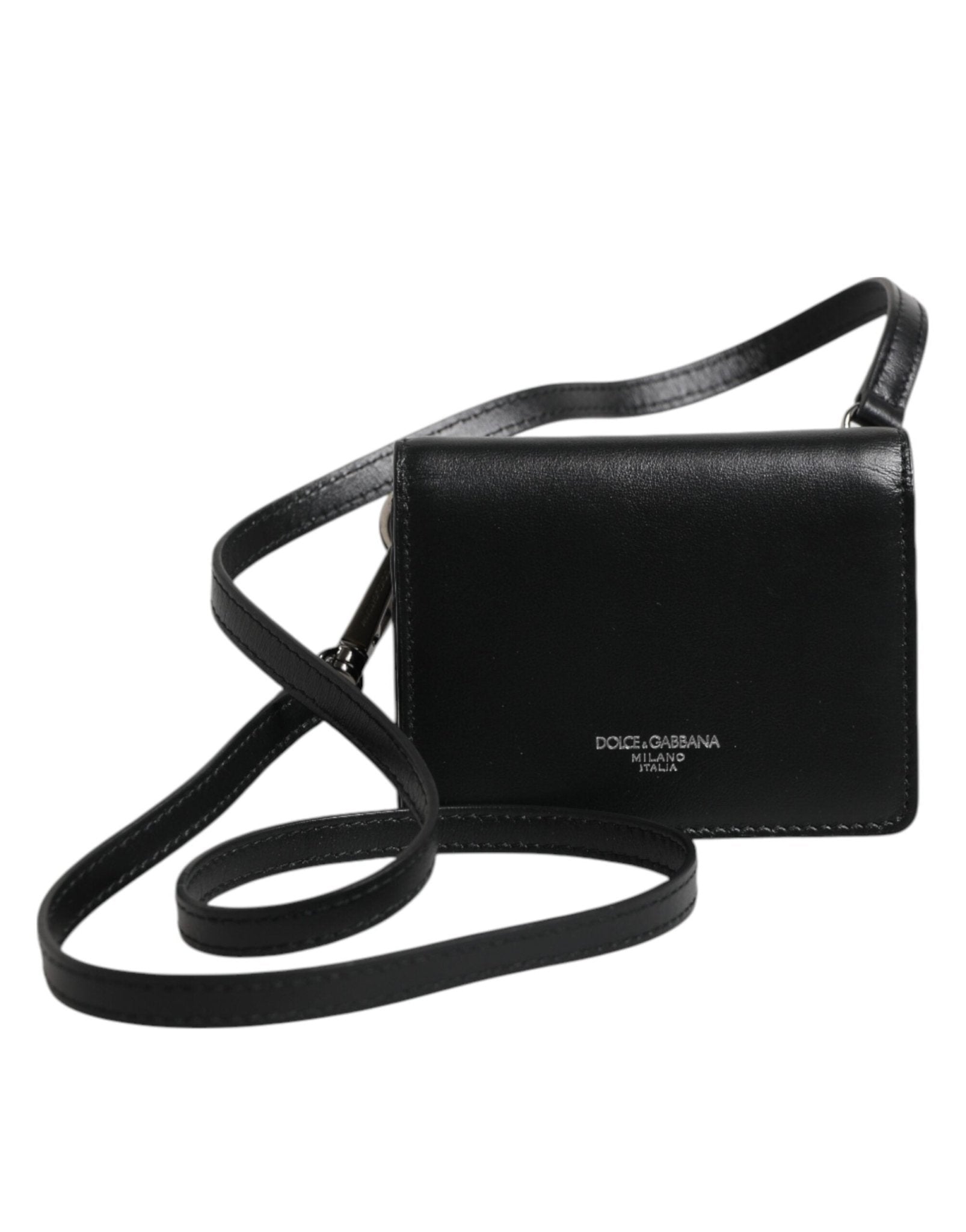 Dolce & Gabbana Black Leather Bifold Card Holder Crossbody Men Borse Bag – par Dolce & Gabbana | Disponible sur Sandy Store ByNet