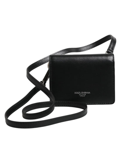 Dolce & Gabbana Black Leather Bifold Card Holder Crossbody Men Borse Bag – par Dolce & Gabbana | Disponible sur Sandy Store ByNet