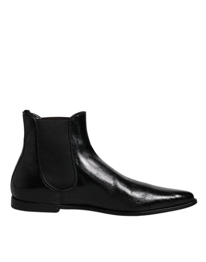 Dolce & Gabbana Black Leather Chelsea Men Ankle Boots Shoes – EU44/US11 par Dolce & Gabbana | Disponible sur Sandy Store ByNet