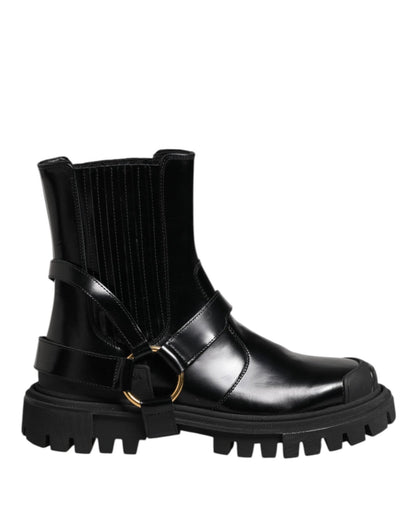Dolce & Gabbana Black Leather Chelsea Men Short Boots Shoes – EU36/US5.5 par Dolce & Gabbana | Disponible sur Sandy Store ByNet