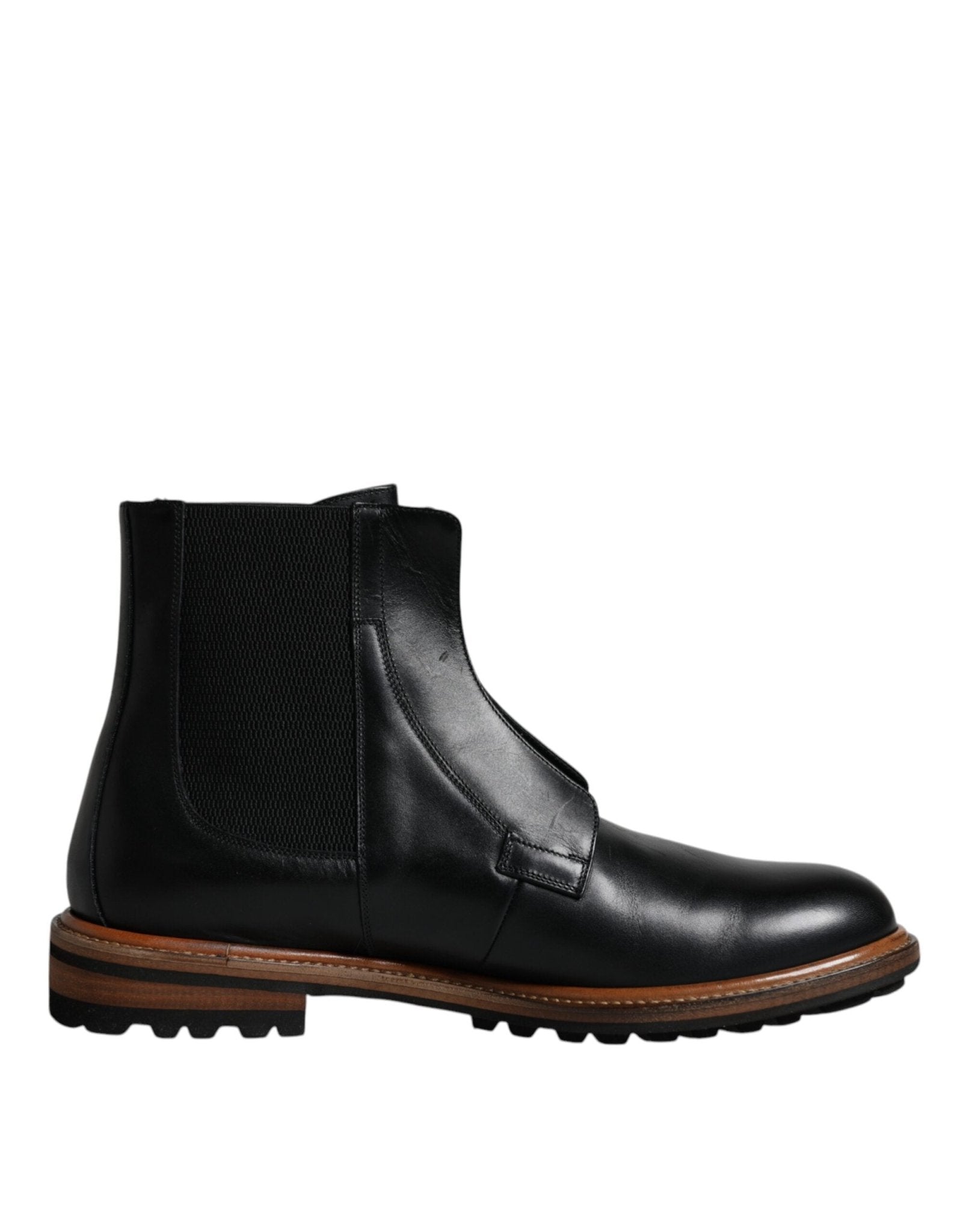 Dolce & Gabbana Black Leather Chelsea Mid Calf Men Boots Shoes – EU42.5/US9.5 par Dolce & Gabbana | Disponible sur Sandy Store ByNet