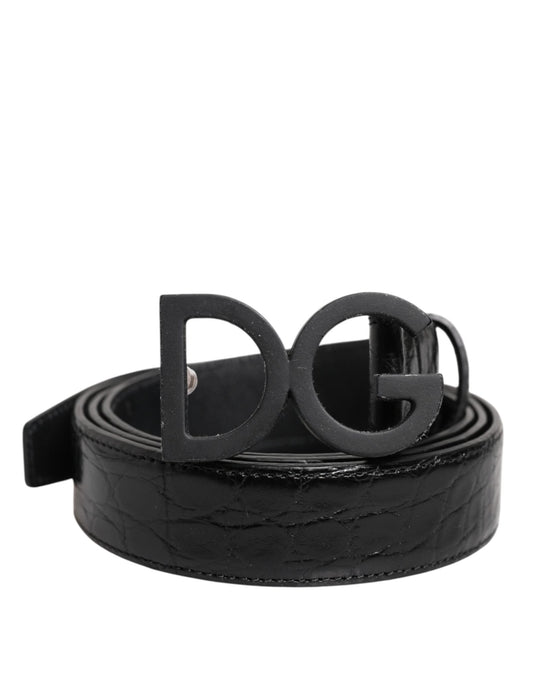 Dolce & Gabbana Black Leather Classic Metal DG Buckle Belt – 110 cm / 44 Inches par Dolce & Gabbana | Disponible sur Sandy Store ByNet