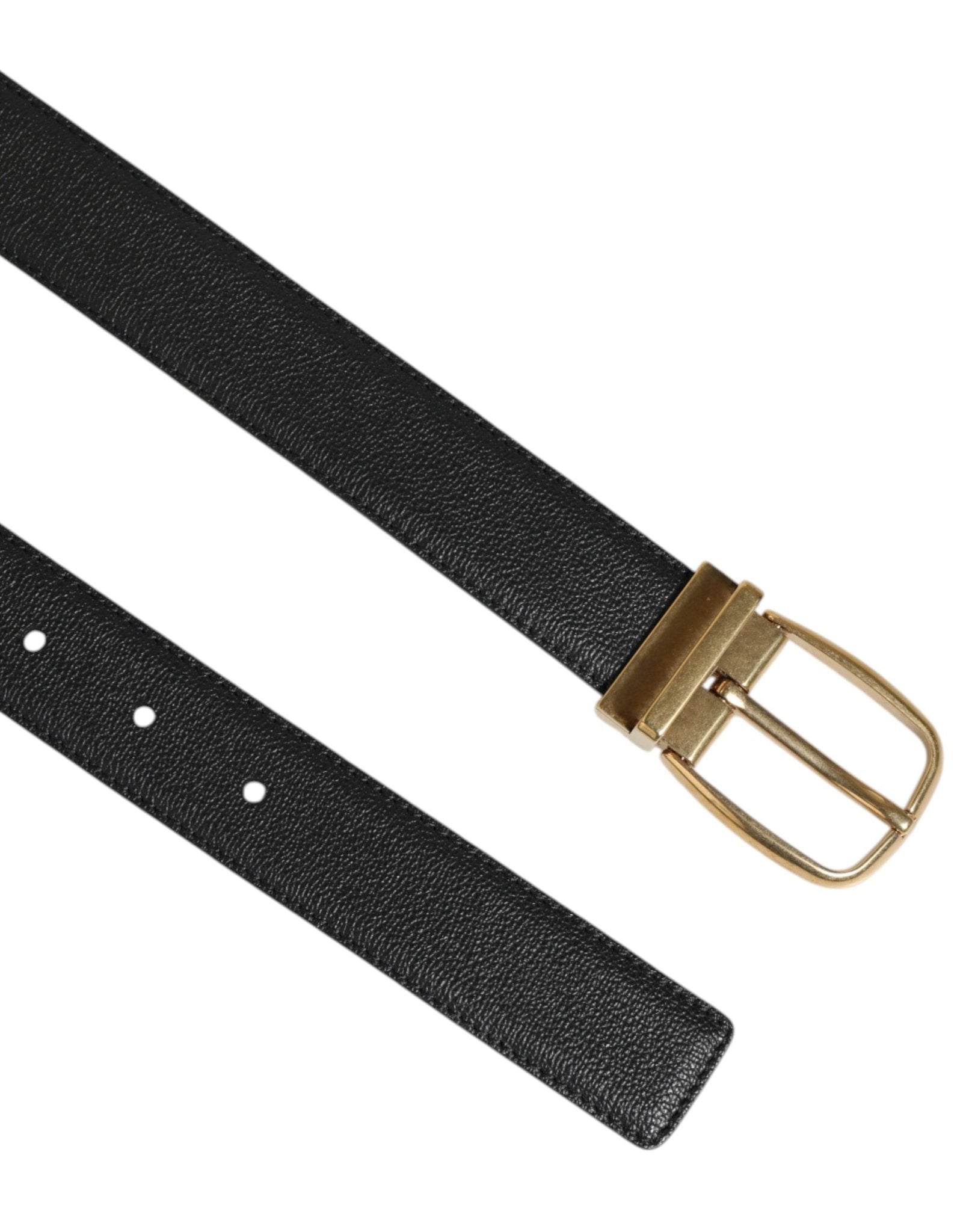 Dolce & Gabbana Black Leather Classic Metal Logo Buckle Belt – 90 cm / 36 Inches par Dolce & Gabbana | Disponible sur Sandy Store ByNet