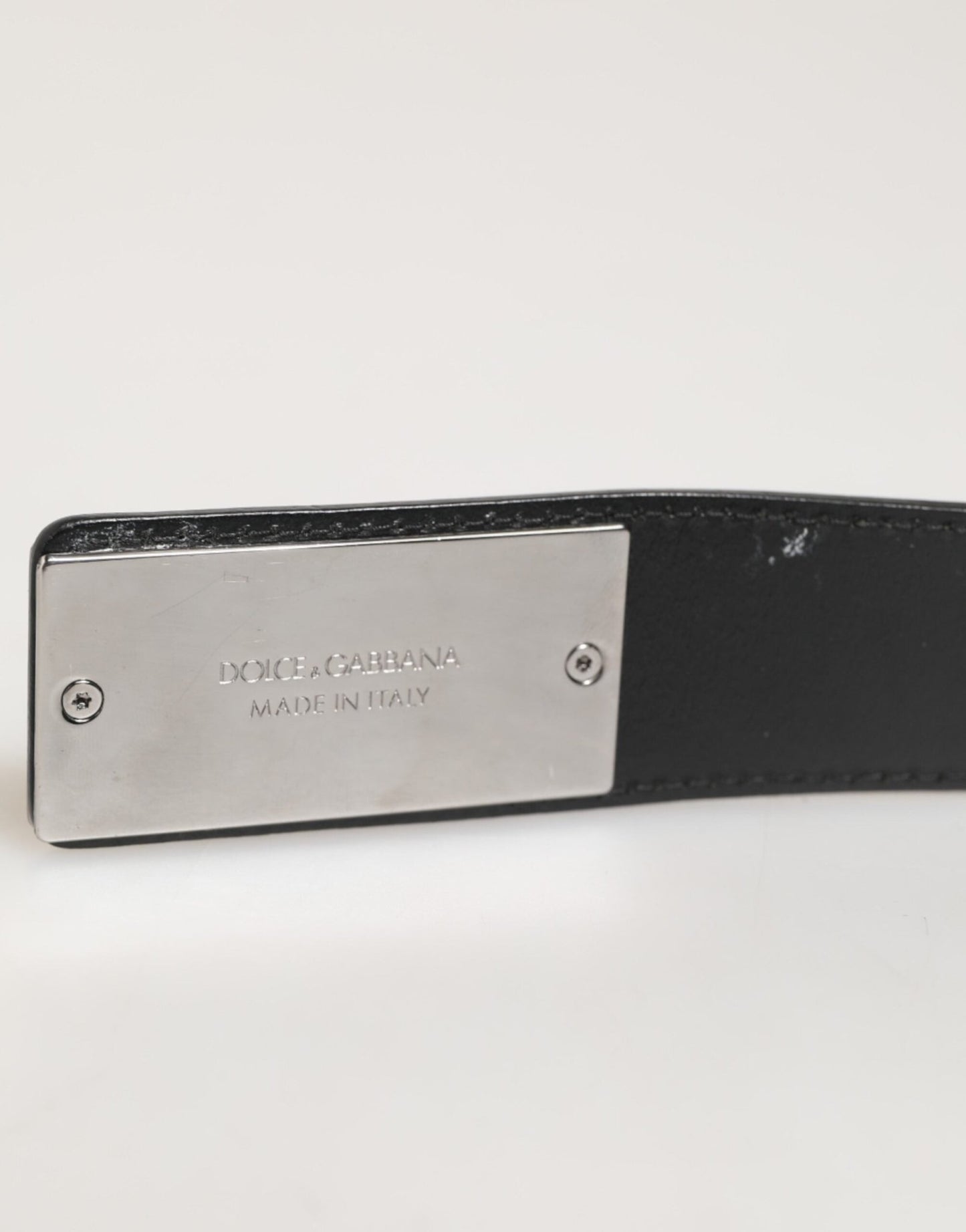 Dolce & Gabbana Black Leather Classic Metal Logo Buckle Belt – 90 cm / 36 Inches par Dolce & Gabbana | Disponible sur Sandy Store ByNet