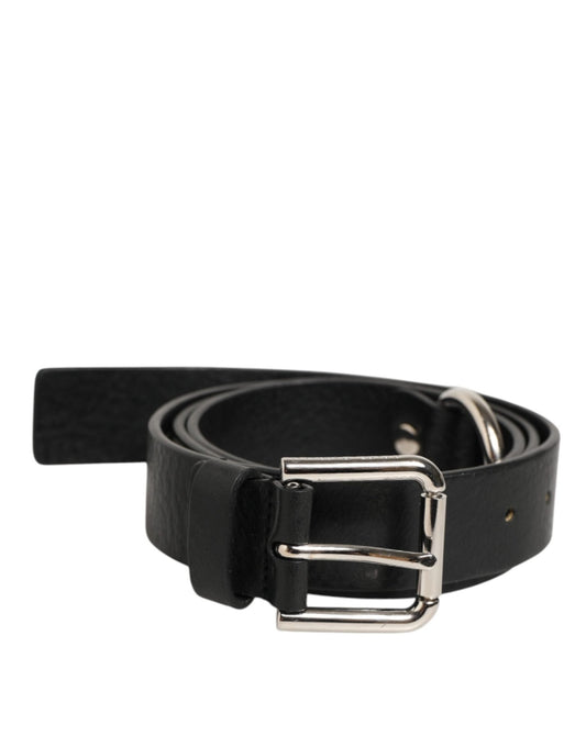 Dolce & Gabbana Black Leather Classic Metal Logo Buckle Belt – 90 cm / 36 Inches par Dolce & Gabbana | Disponible sur Sandy Store ByNet
