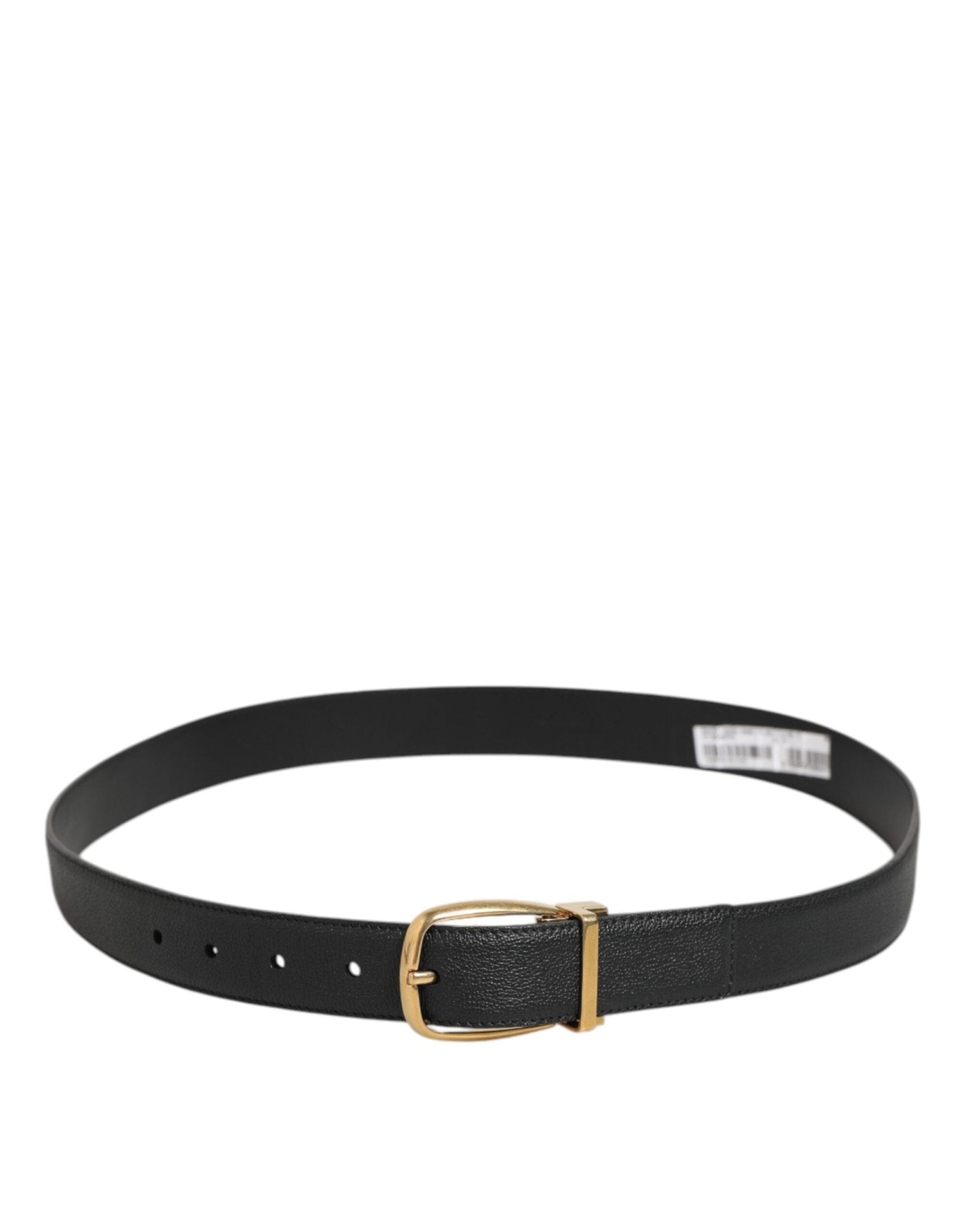 Dolce & Gabbana Black Leather Classic Metal Logo Buckle Belt – 90 cm / 36 Inches par Dolce & Gabbana | Disponible sur Sandy Store ByNet