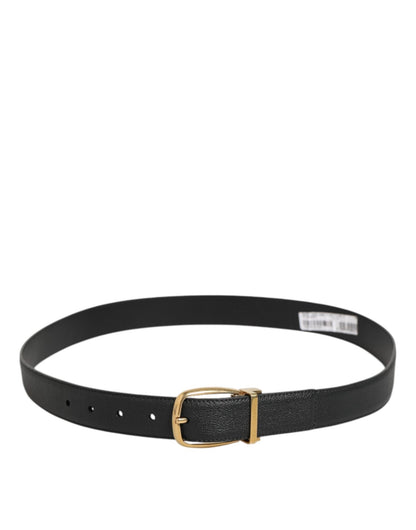 Dolce & Gabbana Black Leather Classic Metal Logo Buckle Belt – 90 cm / 36 Inches par Dolce & Gabbana | Disponible sur Sandy Store ByNet