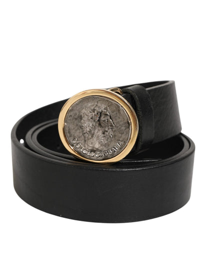Dolce & Gabbana Black Leather Coin Buckle Classic Men Belt – 90 cm / 36 Inches par Dolce & Gabbana | Disponible sur Sandy Store ByNet