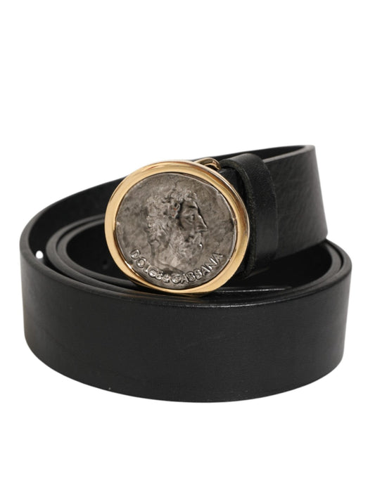 Dolce & Gabbana Black Leather Coin Buckle Classic Men Belt – 90 cm / 36 Inches par Dolce & Gabbana | Disponible sur Sandy Store ByNet