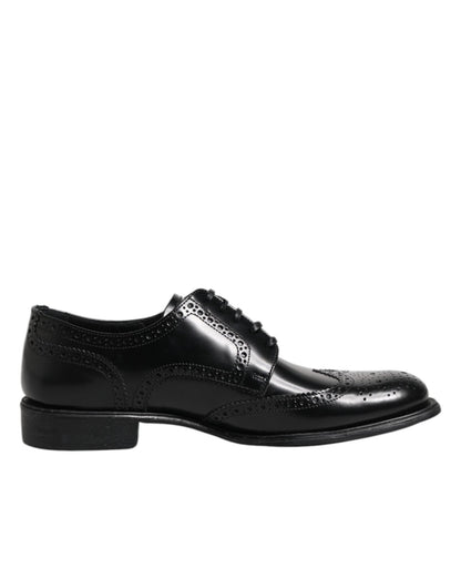 Dolce & Gabbana Black Leather Derby Wingtip Formal Shoes – EU 41 | US 8 par Dolce & Gabbana | Disponible sur Sandy Store ByNet
