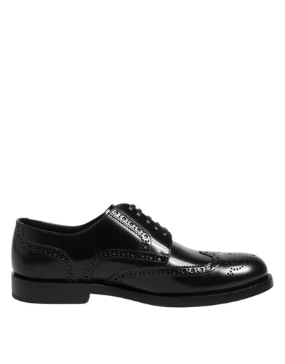 Dolce & Gabbana Black Leather Derby Wingtip Formal Shoes – EU40/US7 par Dolce & Gabbana | Disponible sur Sandy Store ByNet