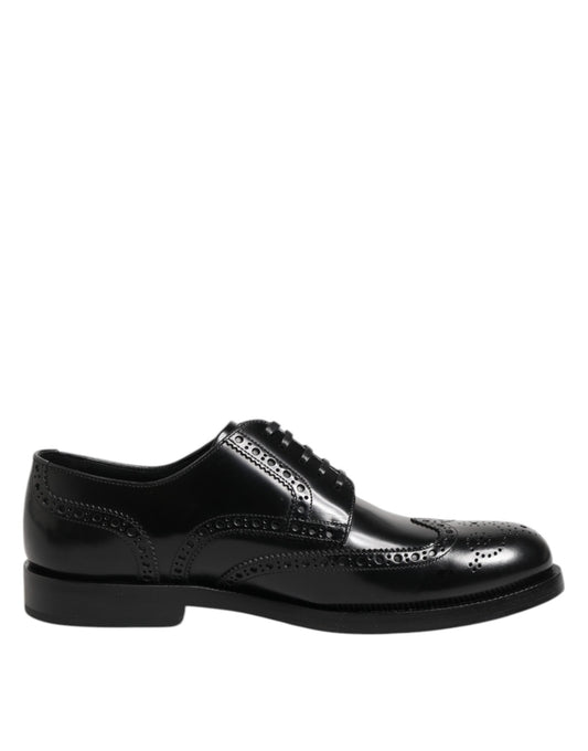 Dolce & Gabbana Black Leather Derby Wingtip Formal Shoes – EU40/US7 par Dolce & Gabbana | Disponible sur Sandy Store ByNet