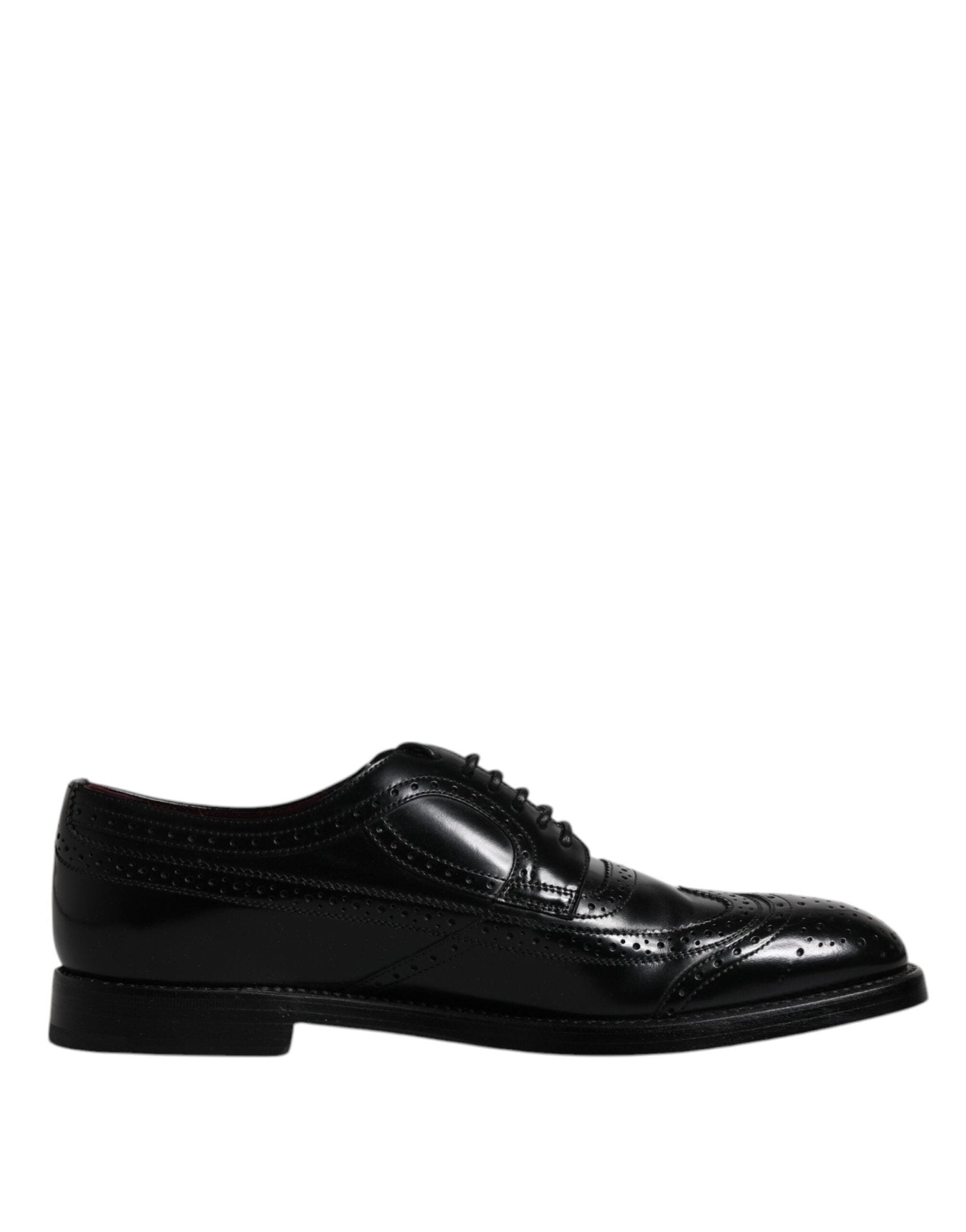 Dolce & Gabbana Black Leather Derby Wingtip Formal Shoes - Sandy Store ByNet