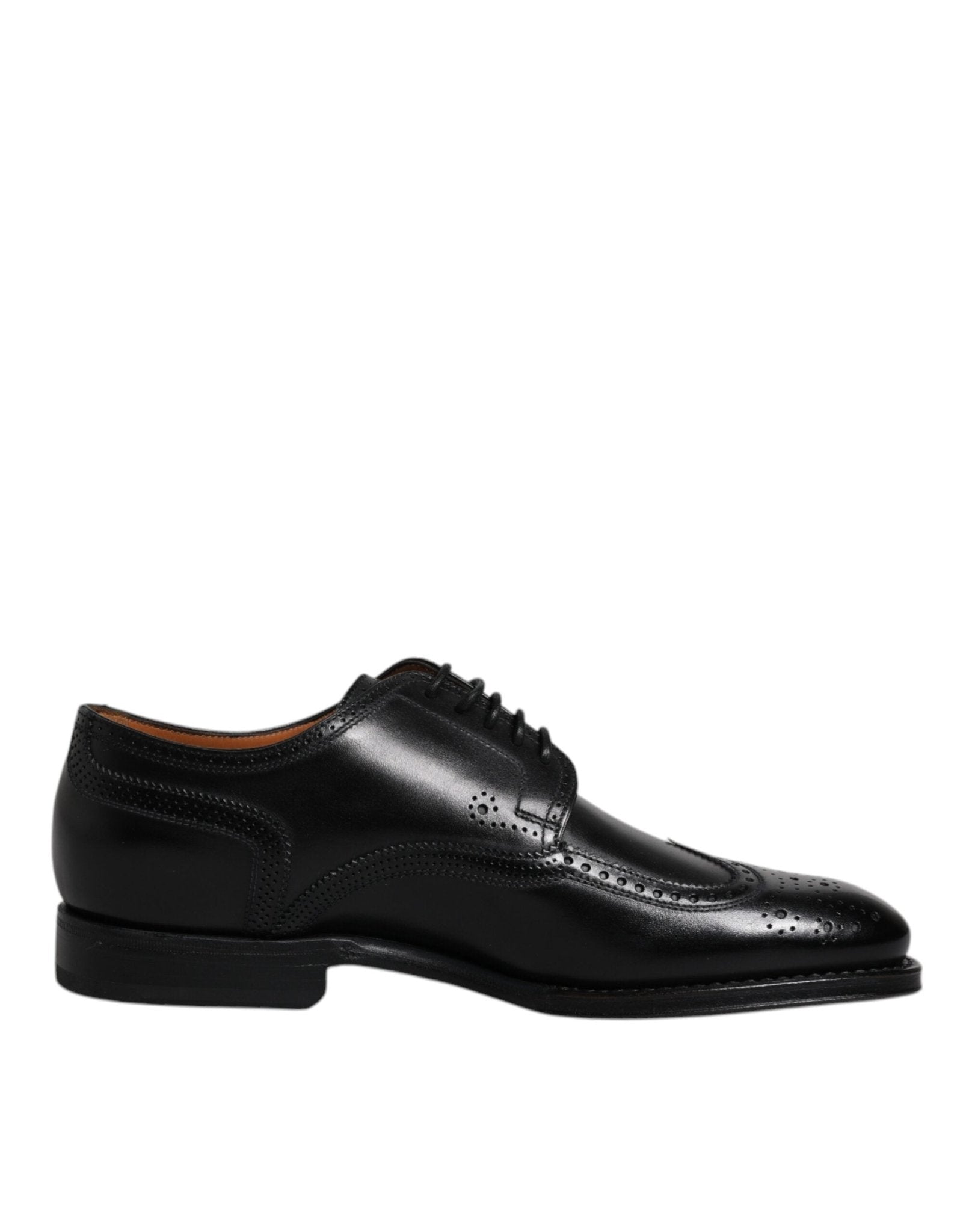 Dolce & Gabbana Black Leather Derby Wingtip Formal Shoes - Sandy Store ByNet
