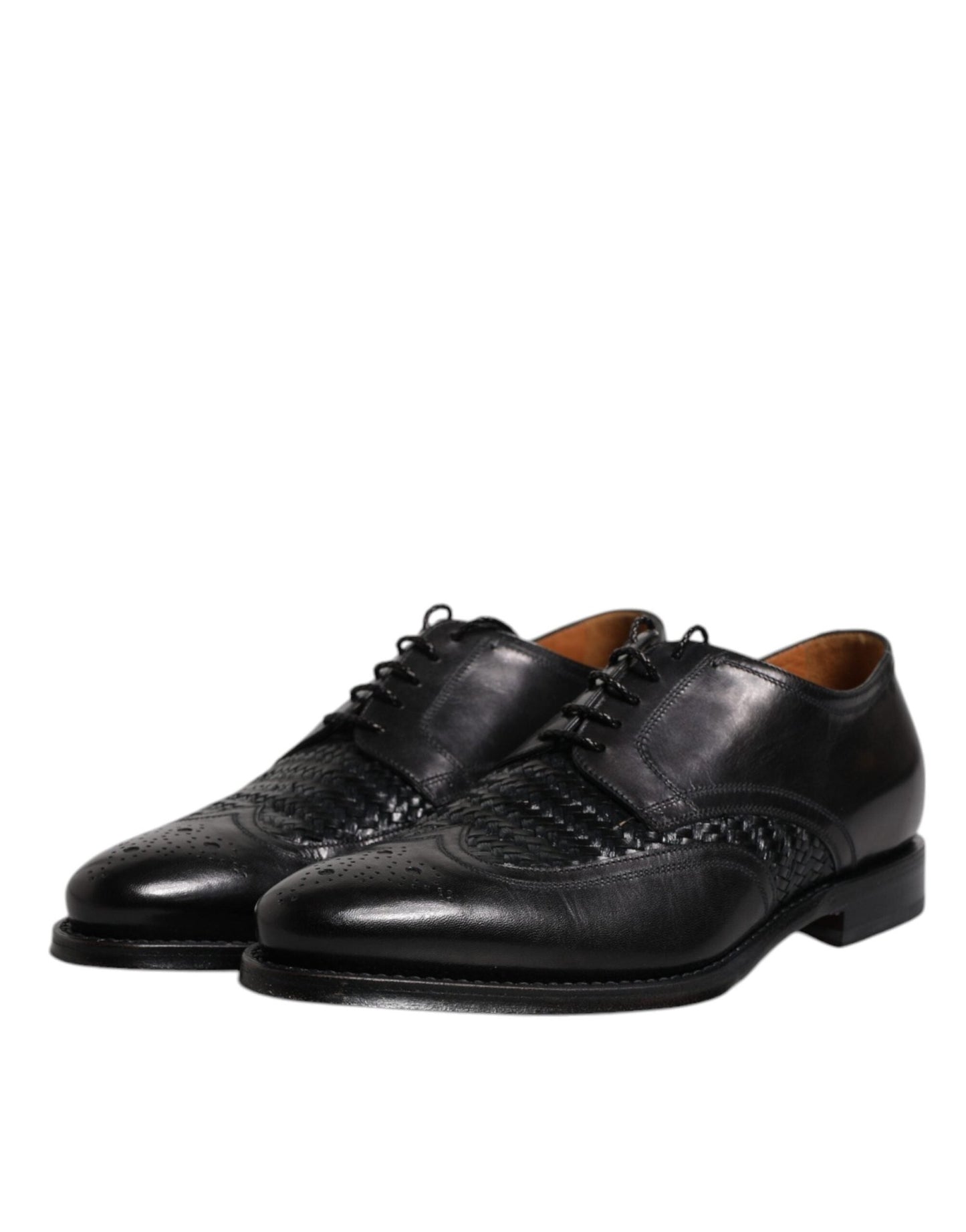 Dolce & Gabbana Black Leather Derby Wingtip Lace Up Formal Dress Shoes - Sandy Store ByNet