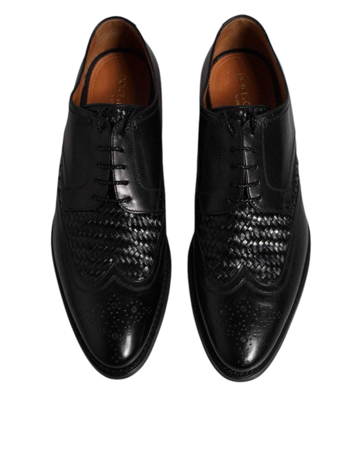 Dolce & Gabbana Black Leather Derby Wingtip Lace Up Formal Dress Shoes - Sandy Store ByNet