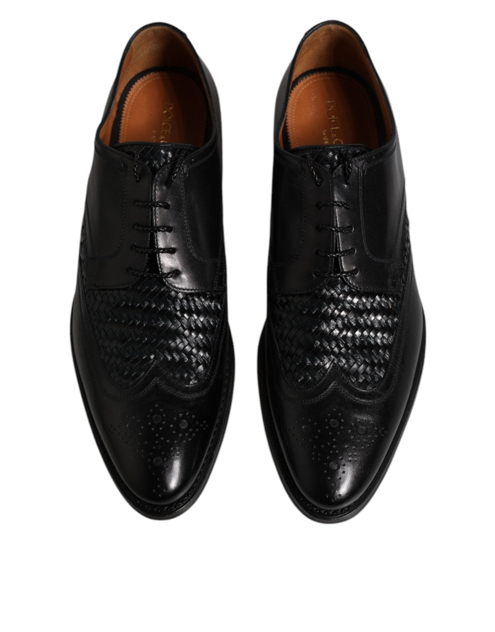 Dolce & Gabbana Black Leather Derby Wingtip Lace Up Formal Dress Shoes - Sandy Store ByNet
