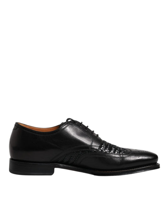 Dolce & Gabbana Black Leather Derby Wingtip Lace Up Formal Dress Shoes - Sandy Store ByNet