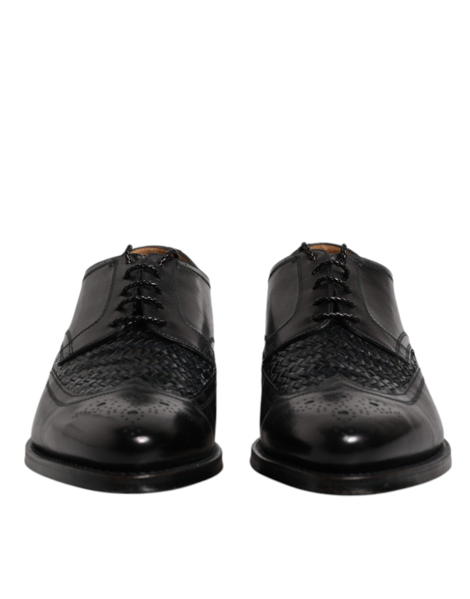 Dolce & Gabbana Black Leather Derby Wingtip Lace Up Formal Dress Shoes - Sandy Store ByNet