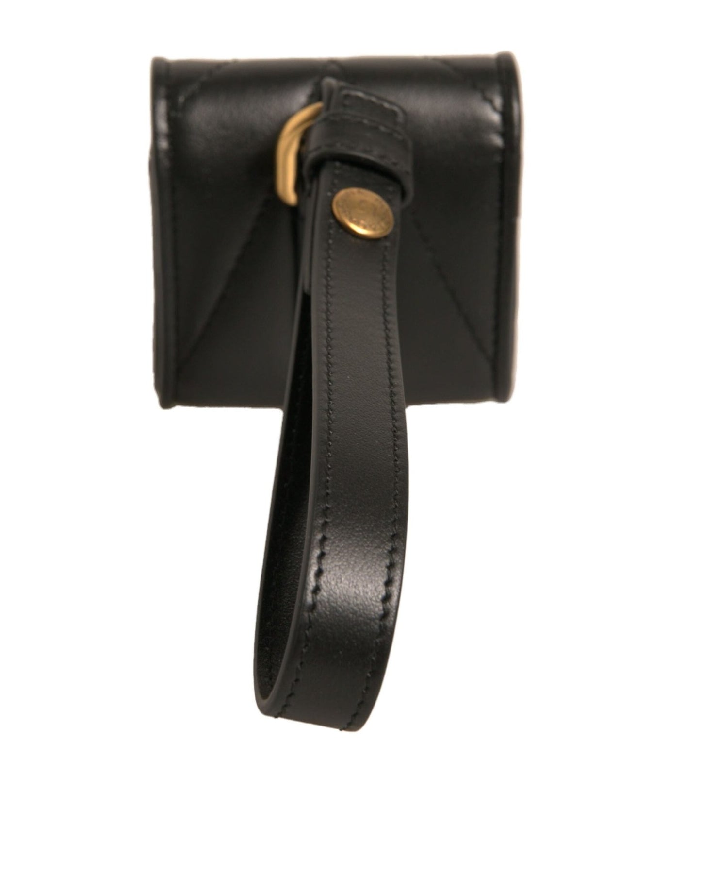 Dolce & Gabbana Black Leather Devotion Heart Strap Airpod Case - Sandy Store ByNet