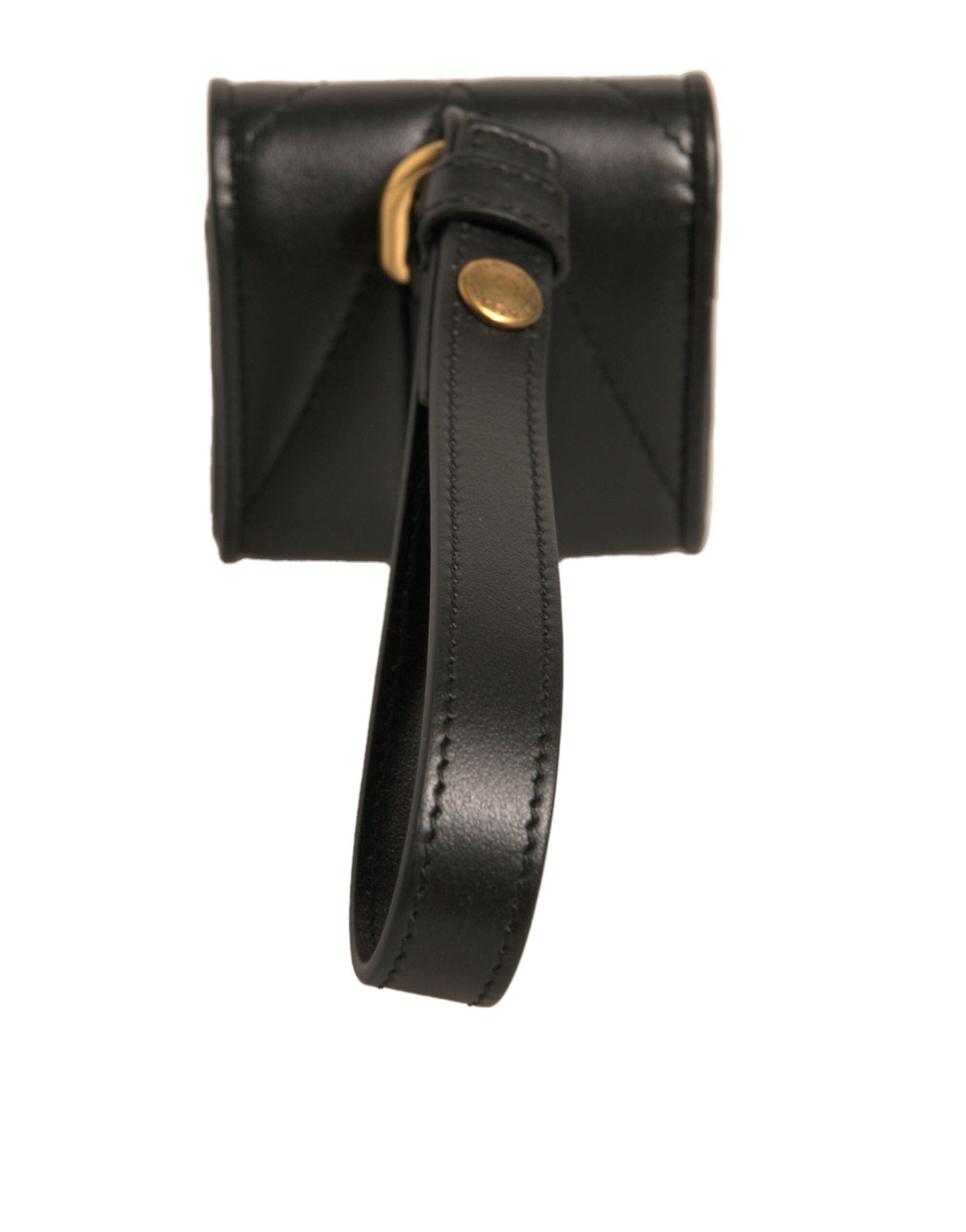 Dolce & Gabbana Black Leather Devotion Heart Strap Airpod Case - Sandy Store ByNet