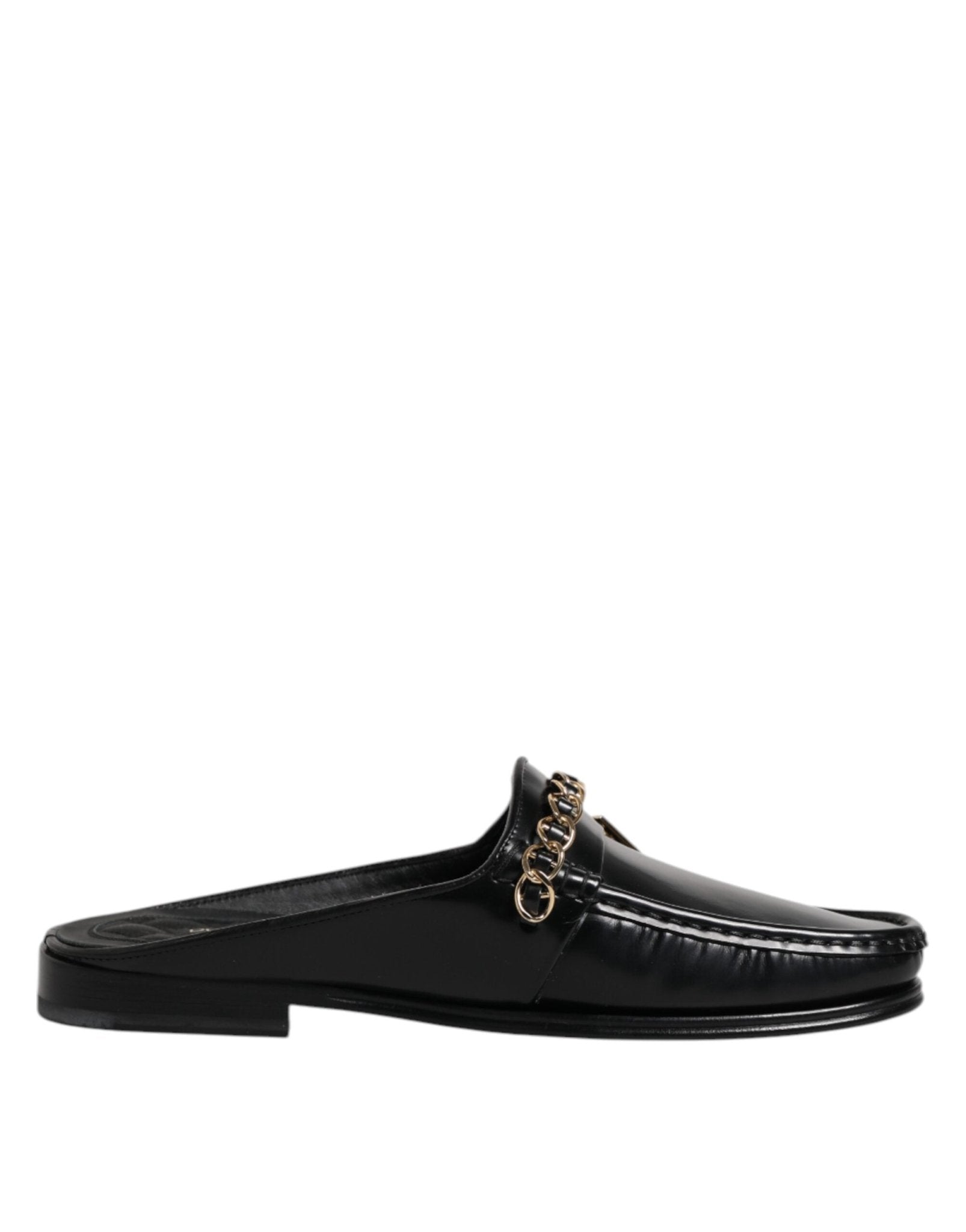 Dolce & Gabbana Black Leather DG Chain Embellished Sandals Shoes – EU41/US8 par Dolce & Gabbana | Disponible sur Sandy Store ByNet
