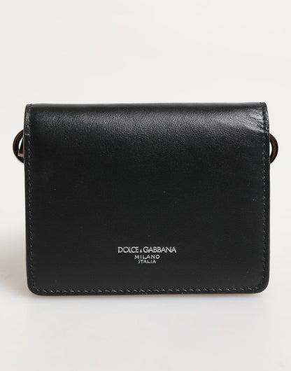 Dolce & Gabbana Black Leather DG Logo Bifold Card Holder Men Borse Wallet – par Dolce & Gabbana | Disponible sur Sandy Store ByNet