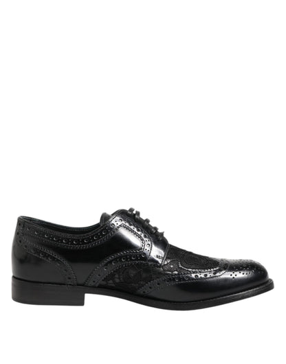 Dolce & Gabbana Black Leather Floral Lace Dress Formal Shoes – EU38/US7.5 par Dolce & Gabbana | Disponible sur Sandy Store ByNet