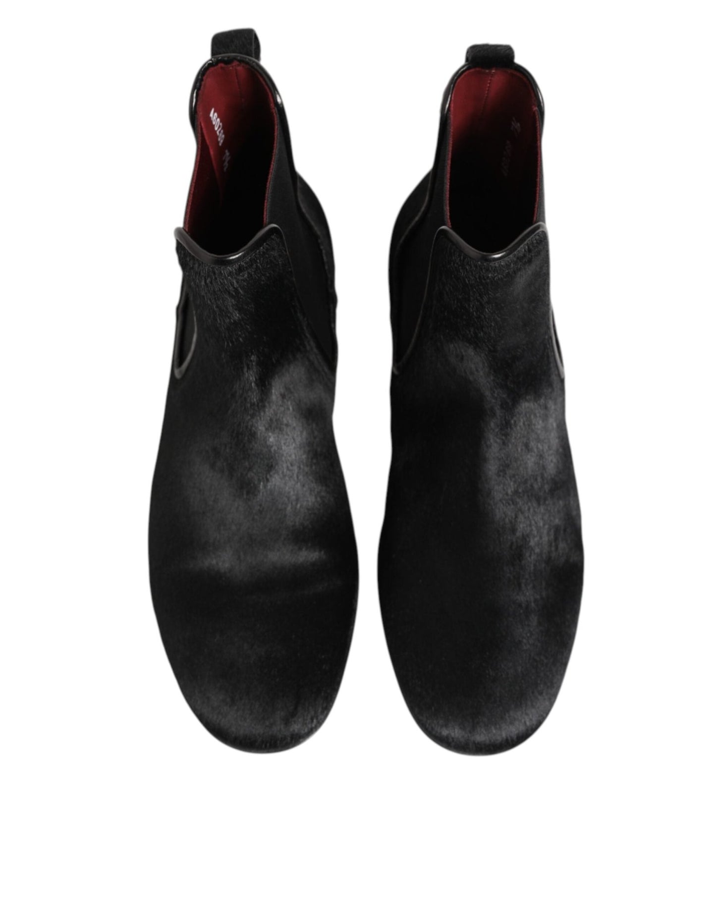 Dolce & Gabbana Black Leather Fur Men CHELSEA Boots Shoes – EU 41.5 | US 8.5 par Dolce & Gabbana | Disponible sur Sandy Store ByNet