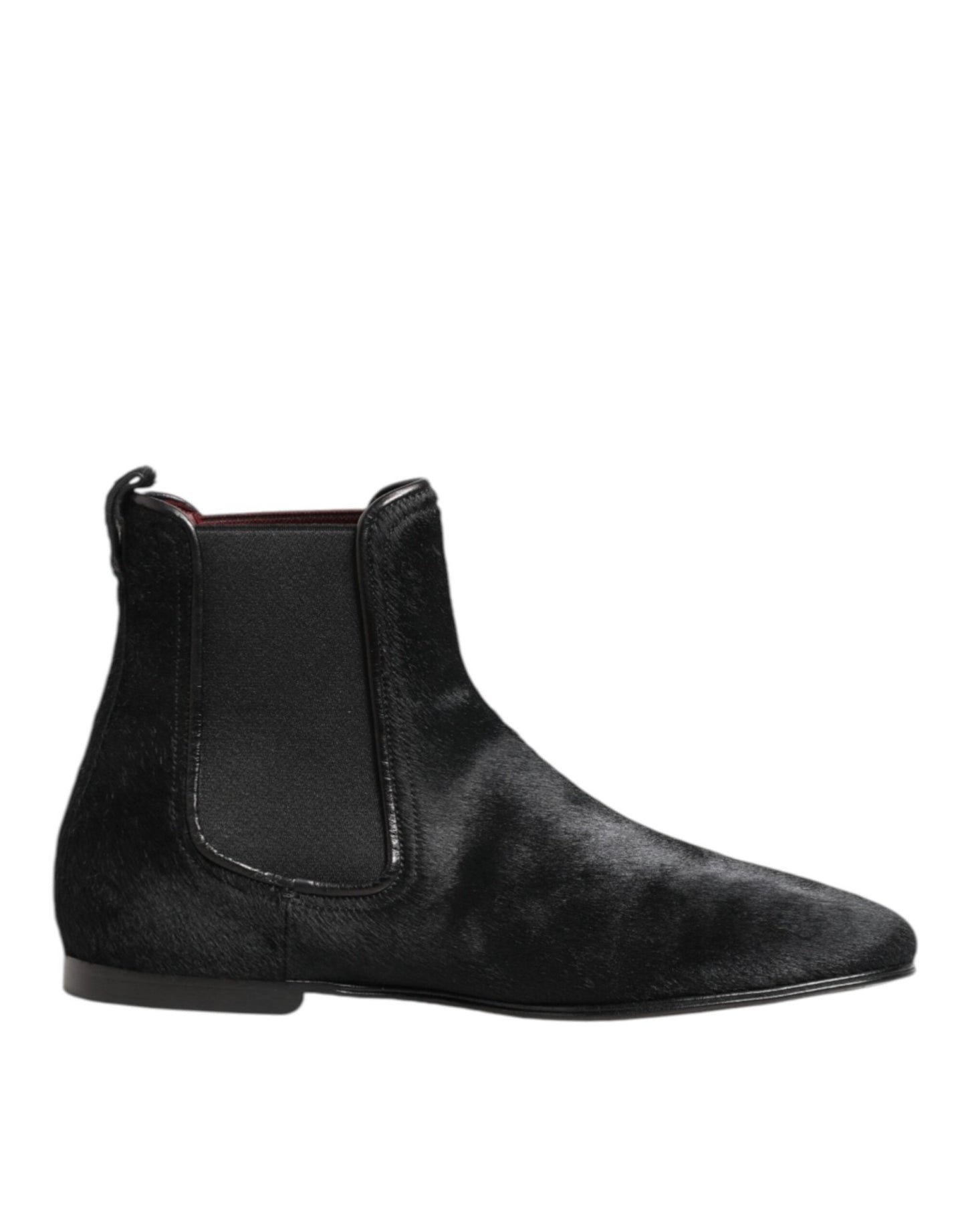 Dolce & Gabbana Black Leather Fur Men CHELSEA Boots Shoes – EU 41.5 | US 8.5 par Dolce & Gabbana | Disponible sur Sandy Store ByNet