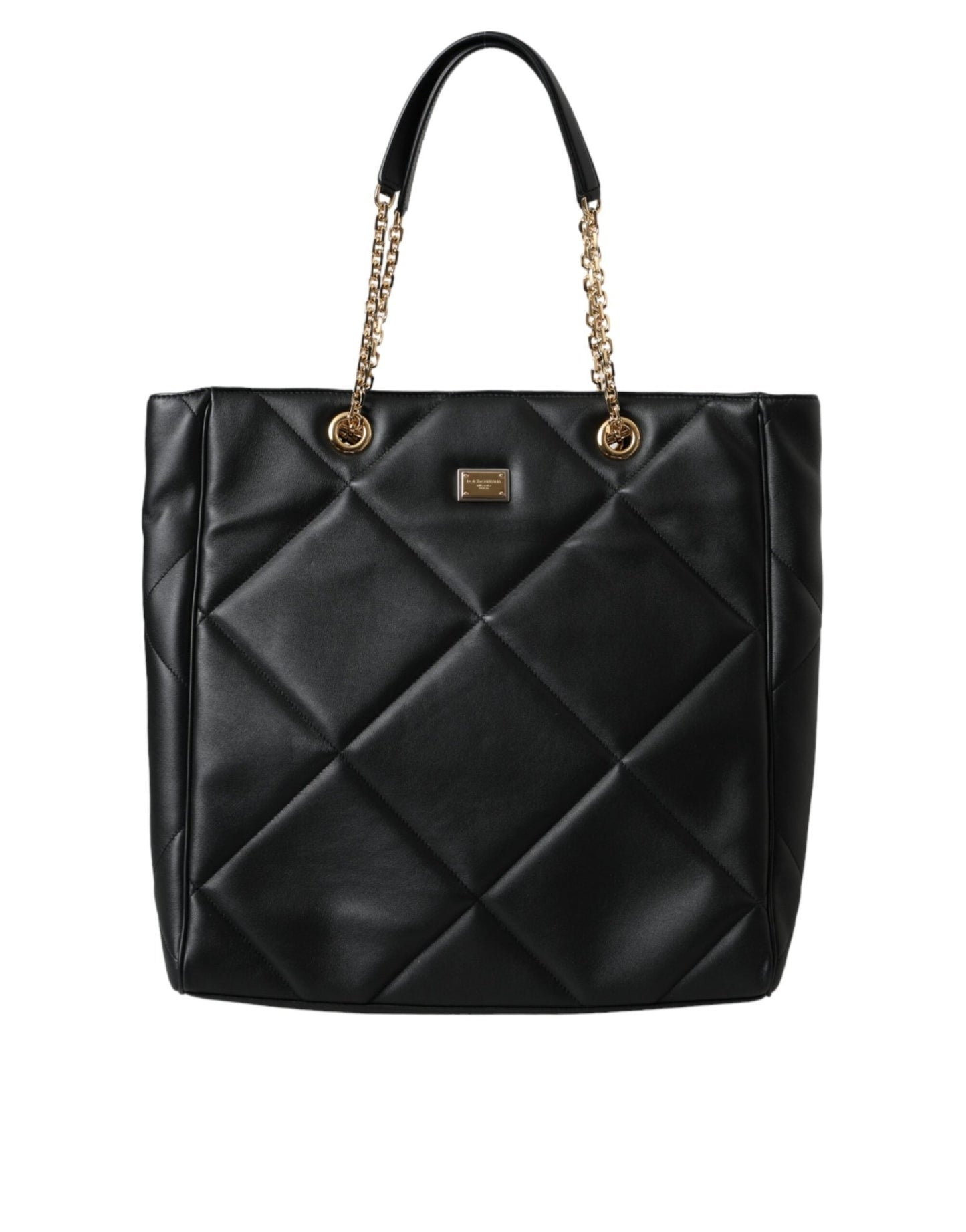Dolce & Gabbana Black Leather JUNGLE Quilted Shopping Tote Bag - Sandy Store ByNet