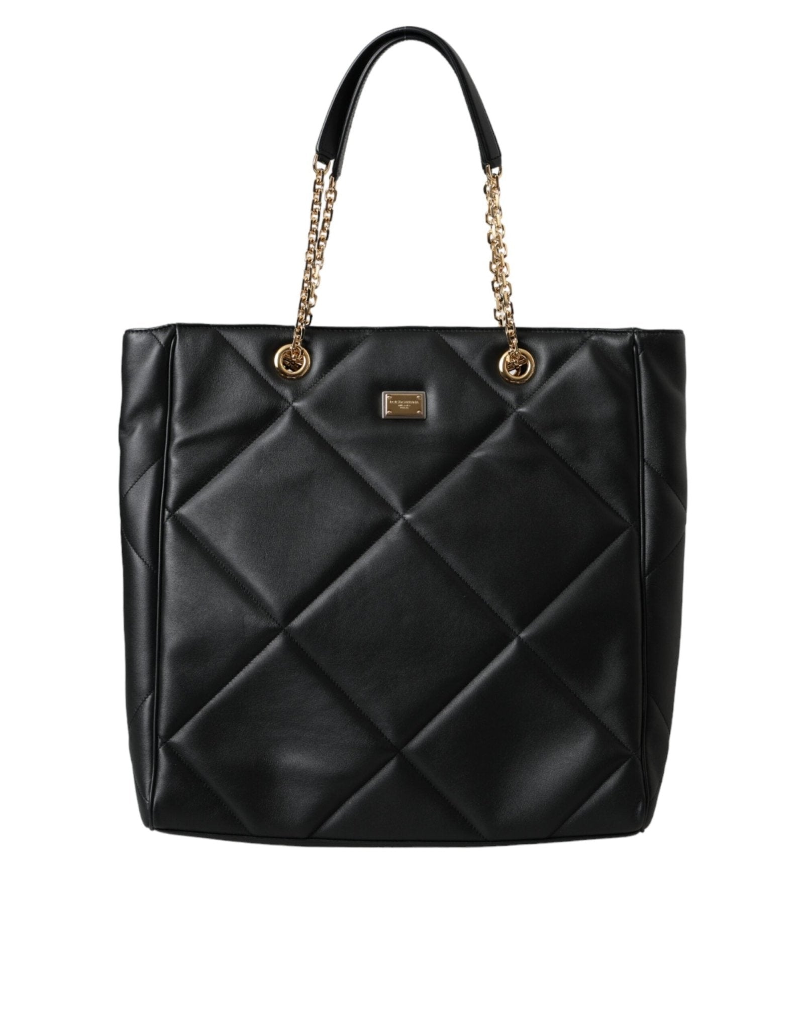 Dolce & Gabbana Black Leather JUNGLE Quilted Shopping Tote Bag - Sandy Store ByNet