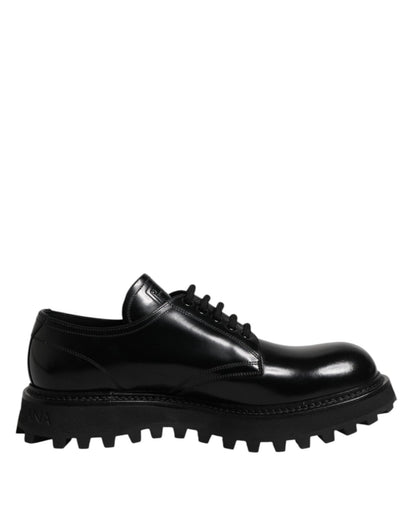 Dolce & Gabbana Black Leather Lace Up Derby Men Dress Shoes – EU42/US9 par Dolce & Gabbana | Disponible sur Sandy Store ByNet