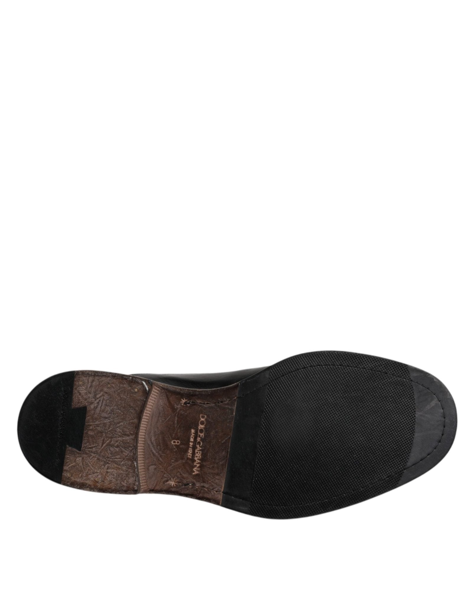 Dolce & Gabbana Black Leather Lace Up Men Derby Formal Shoes - Sandy Store ByNet