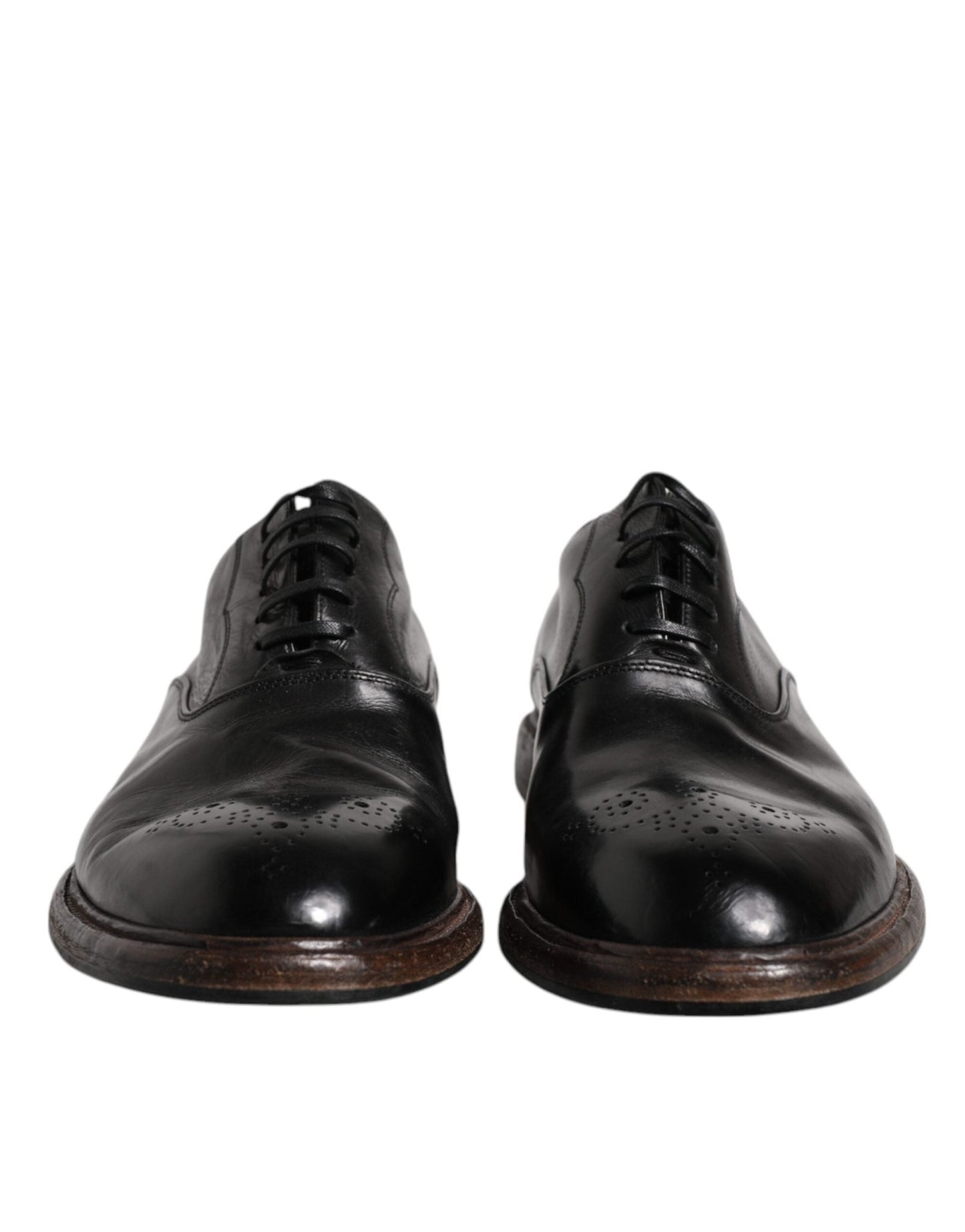 Dolce & Gabbana Black Leather Lace Up Men Derby Formal Shoes - Sandy Store ByNet
