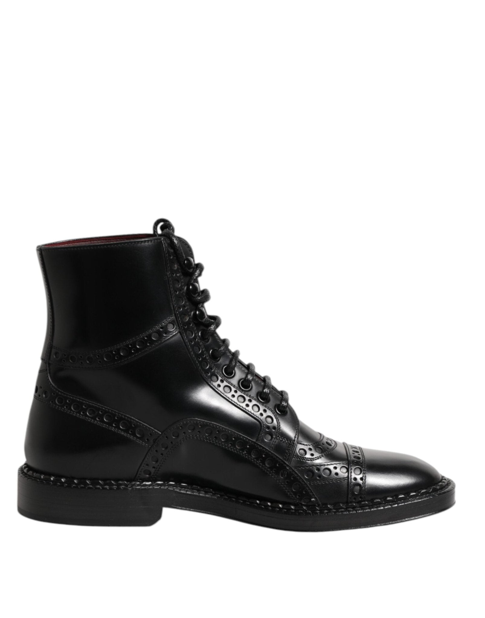 Dolce & Gabbana Black Leather Lace Up Mid Calf Boots Shoes – EU41/US8 par Dolce & Gabbana | Disponible sur Sandy Store ByNet