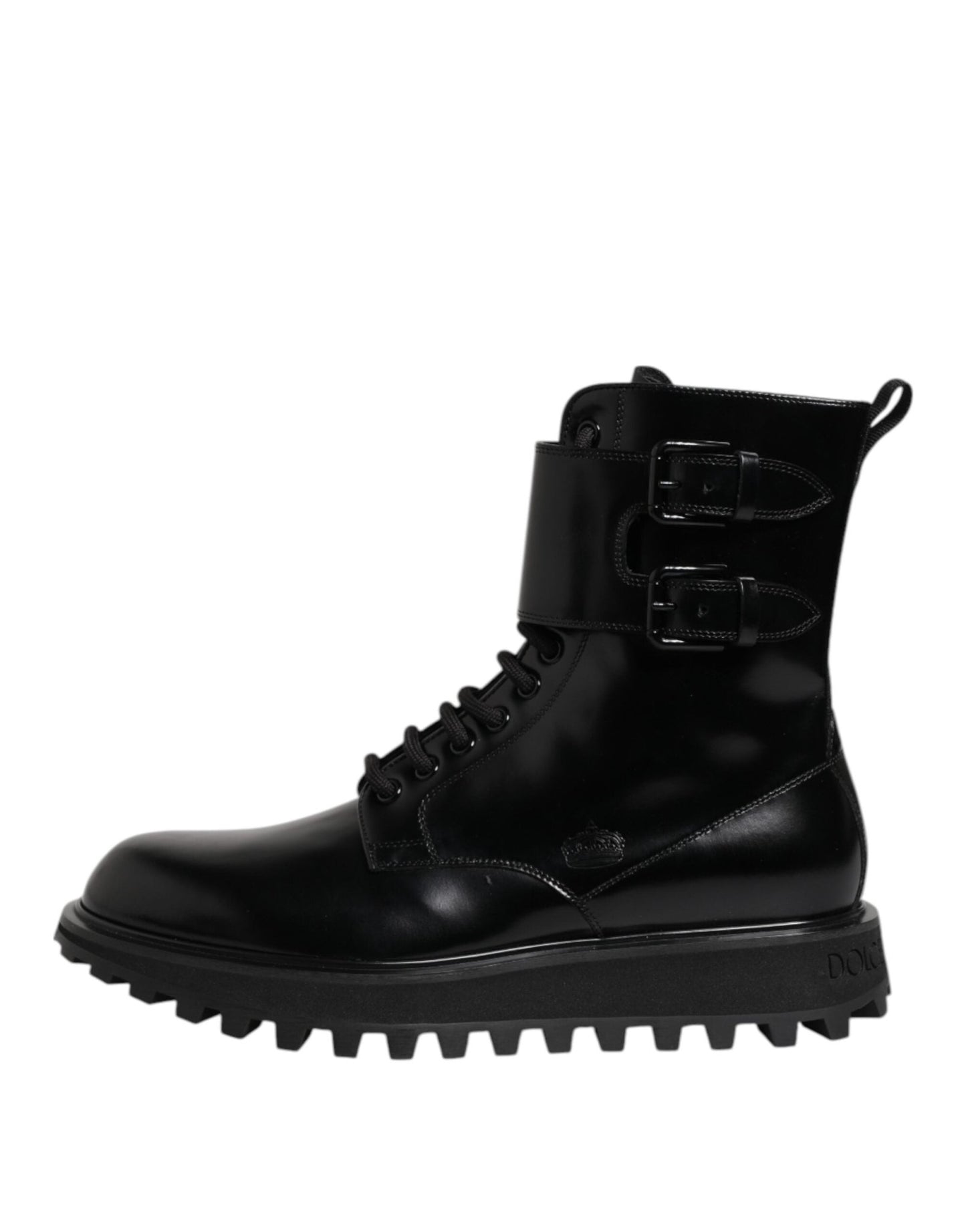 Dolce & Gabbana Black Leather Lace Up Mid Calf Boots Shoes – EU42/US9 par Dolce & Gabbana | Disponible sur Sandy Store ByNet