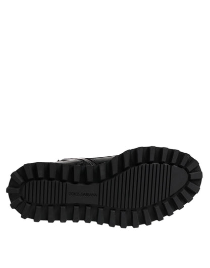 Dolce & Gabbana Black Leather Lace Up Mid Calf Boots Shoes – EU42/US9 par Dolce & Gabbana | Disponible sur Sandy Store ByNet