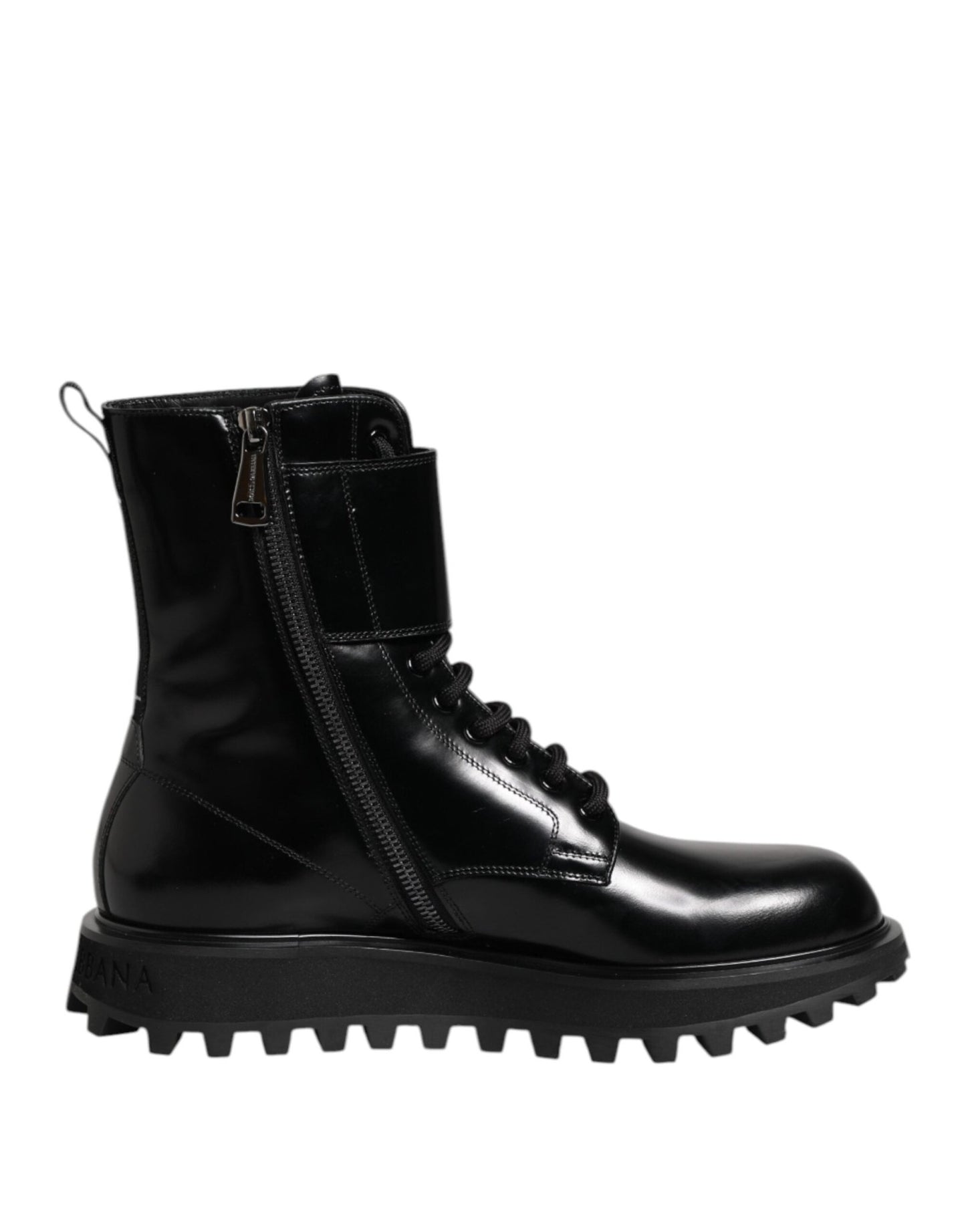 Dolce & Gabbana Black Leather Lace Up Mid Calf Boots Shoes – EU42/US9 par Dolce & Gabbana | Disponible sur Sandy Store ByNet