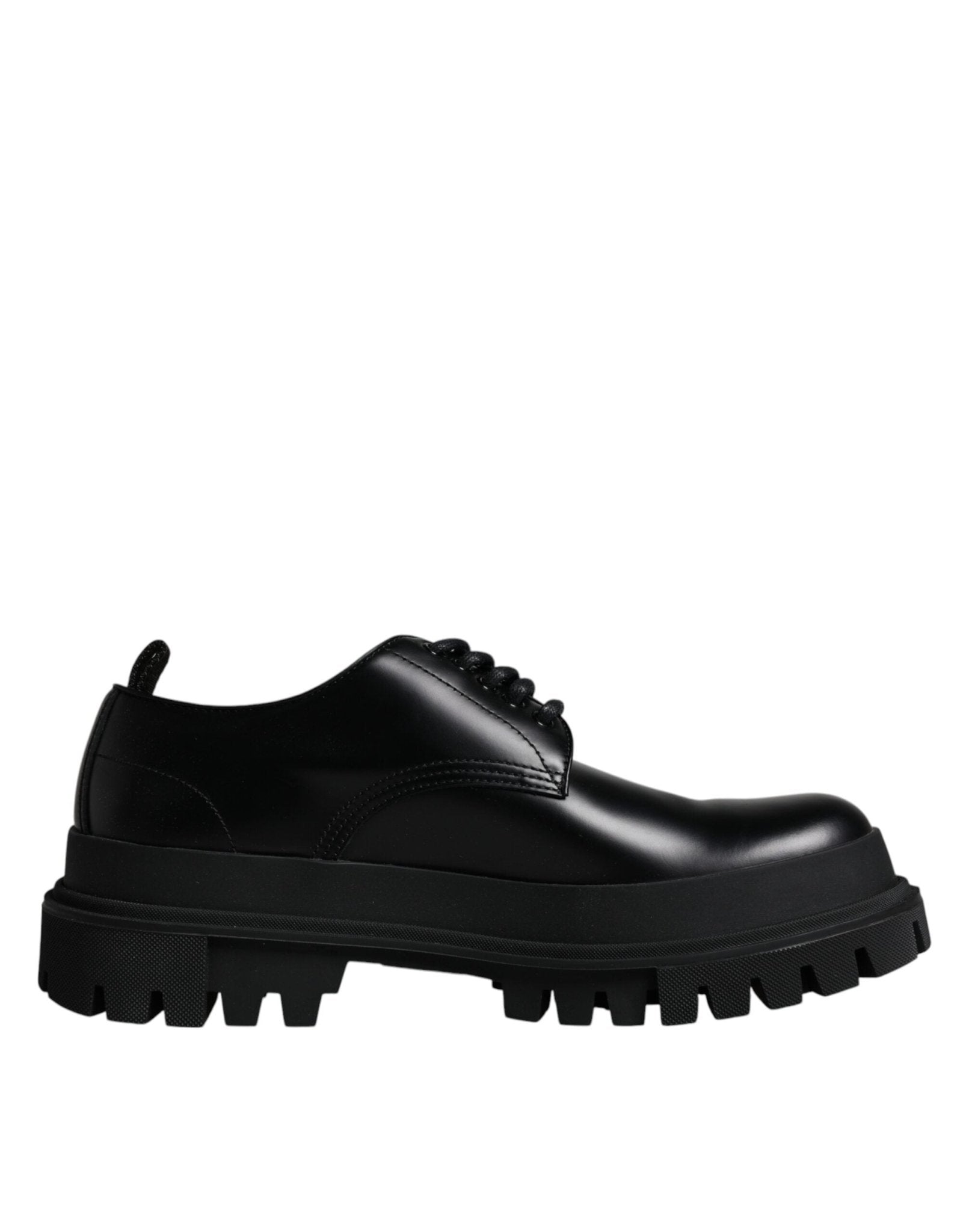 Dolce & Gabbana Black Leather Lace Up Trekking Dress Shoes - Sandy Store ByNet