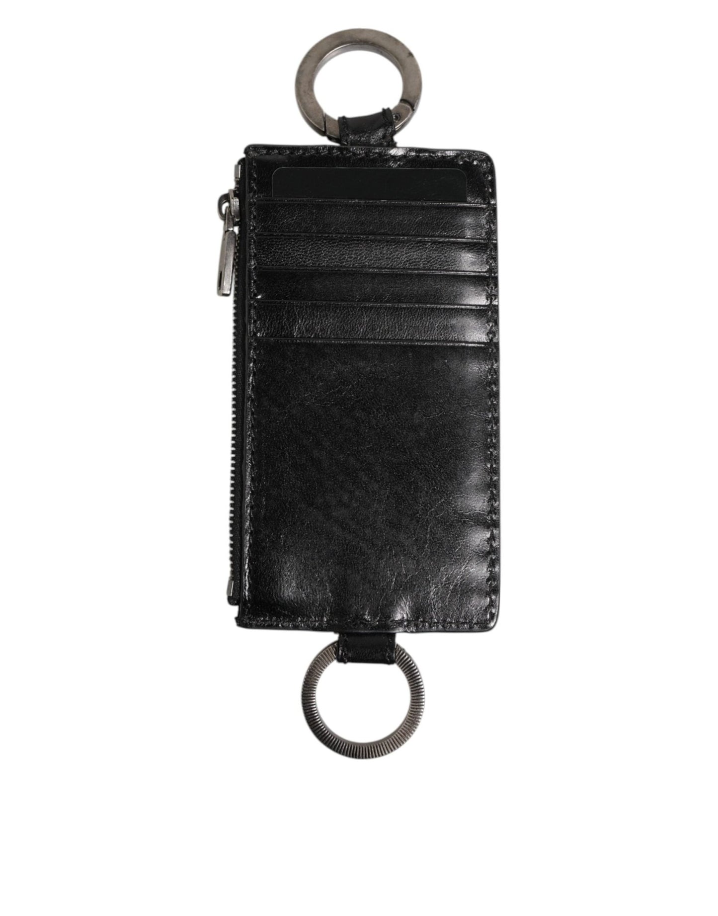 Dolce & Gabbana Black Leather Logo Embossed Lanyard Card Holde Wallet – par Dolce & Gabbana | Disponible sur Sandy Store ByNet