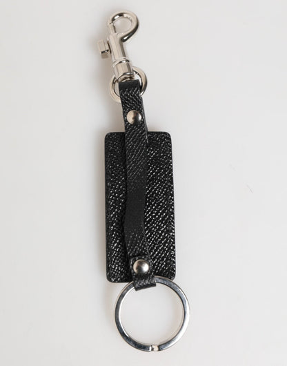 Dolce & Gabbana Black Leather Logo Metal Ring Keychain Holder Keyring – par Dolce & Gabbana | Disponible sur Sandy Store ByNet