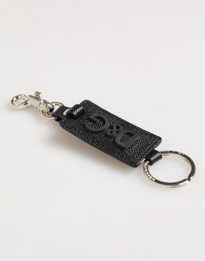 Dolce & Gabbana Black Leather Logo Metal Ring Keychain Holder Keyring – par Dolce & Gabbana | Disponible sur Sandy Store ByNet