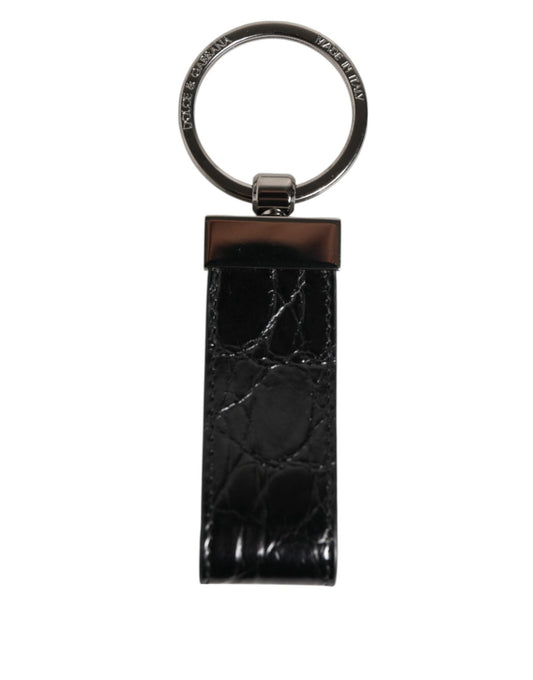 Dolce & Gabbana Black Leather Logo Metal Ring Keychain Holder Men Keyring – par Dolce & Gabbana | Disponible sur Sandy Store ByNet