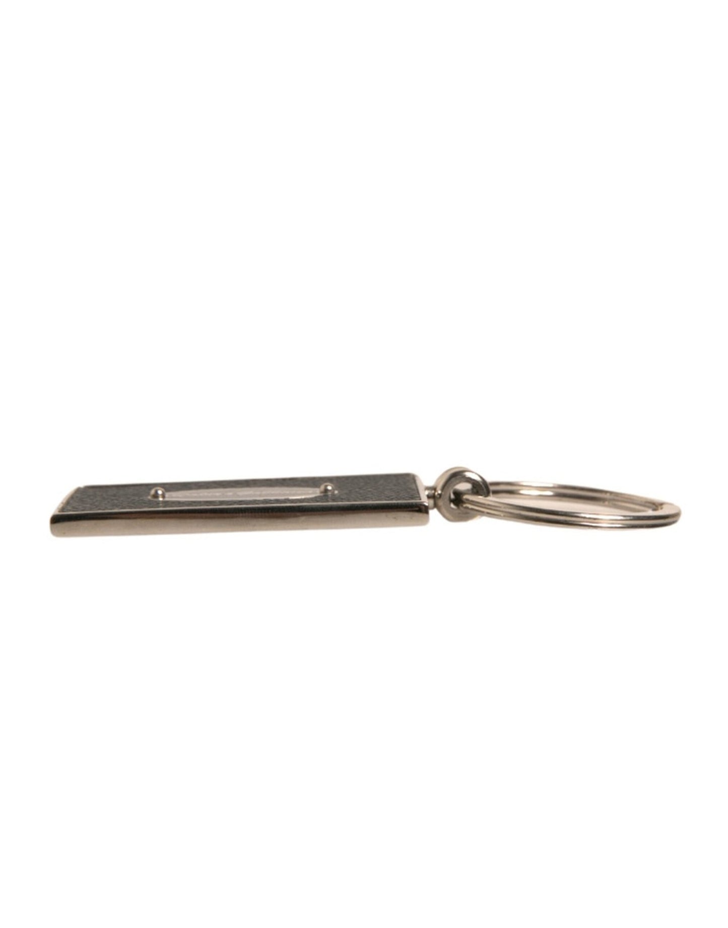 Dolce & Gabbana Black Leather Logo Metal Ring Keychain Keyring - Sandy Store ByNet